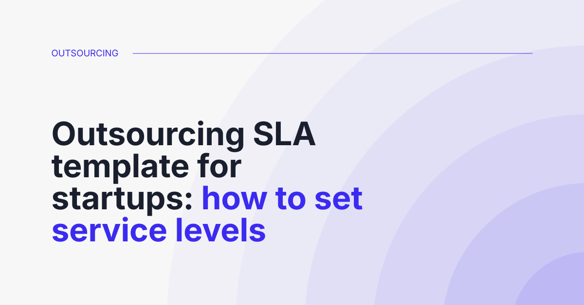 Startup outsourcing SLA guide